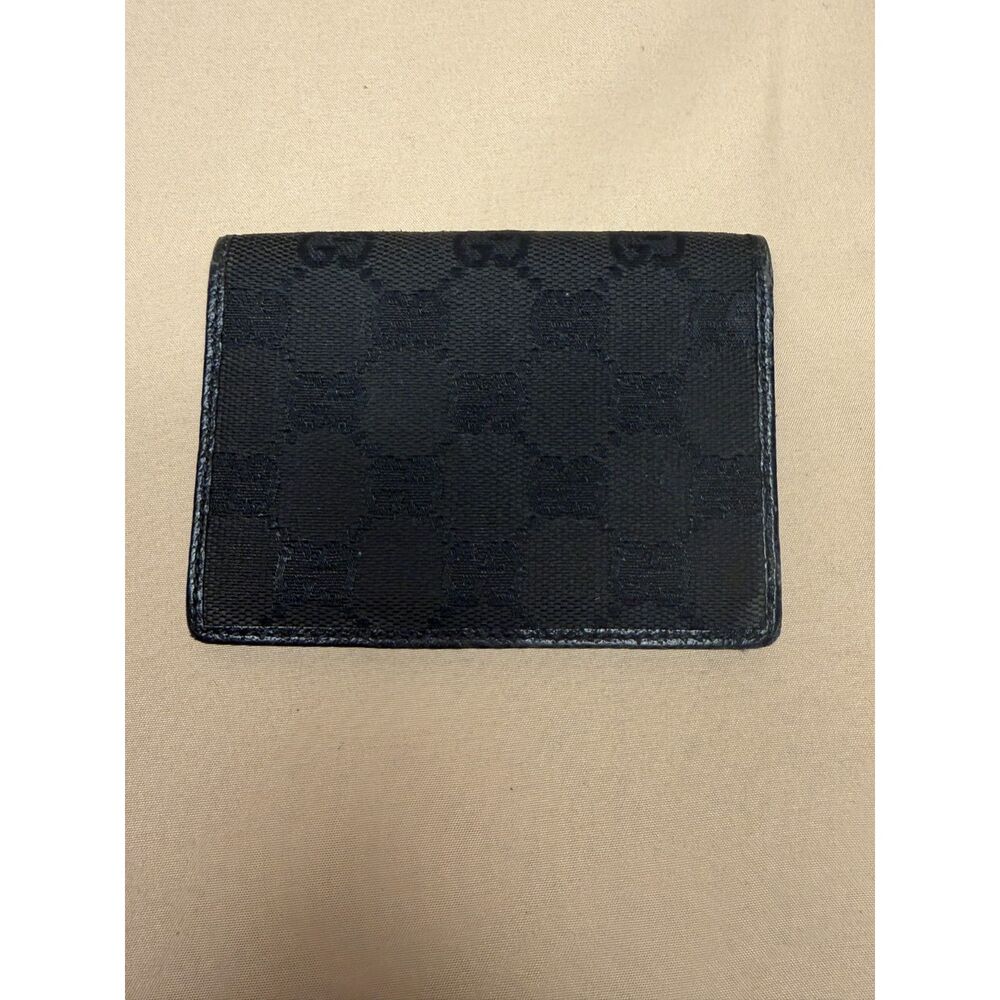 Authentic Vintage Gucci Black GG Canvas Bifold Wallet (Verified COA)